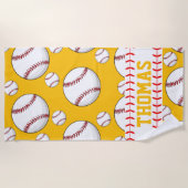 Serviette de plage d'été personnalisée de baseball (Devant)