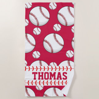 Serviette de plage d'été personnalisée de baseball