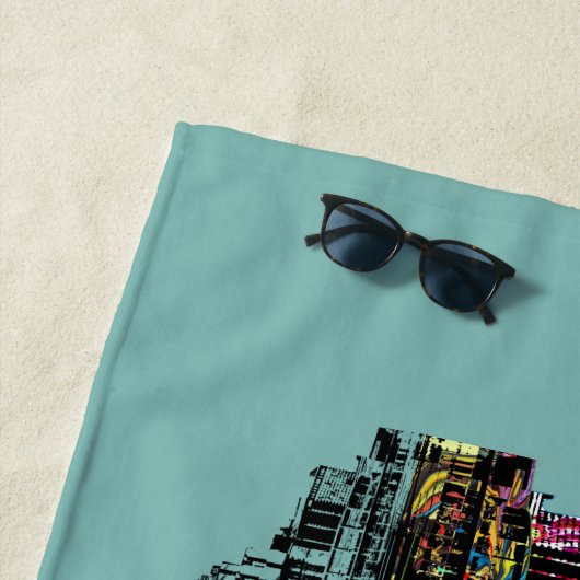 Serviette De Plage Détroit en graffiti (En situation)