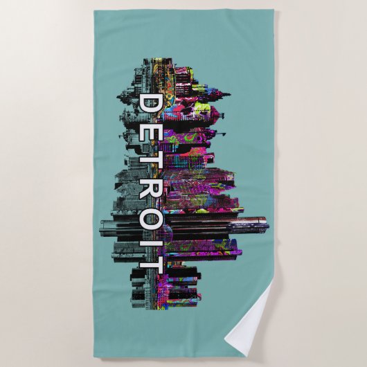 Serviette De Plage Détroit en graffiti (Devant)