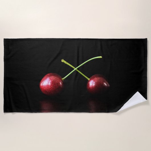 Serviette De Plage Deux cerises btcna (Devant)
