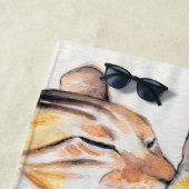 Serviette De Plage Deux chats du Bengale Aquarelle Art (En situation)