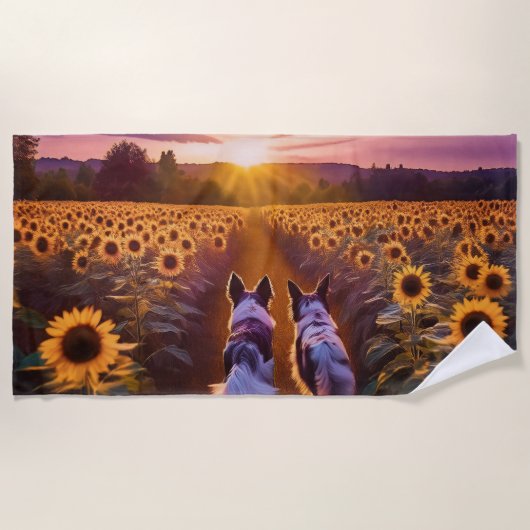 Serviette De Plage Deux chiens (Devant)