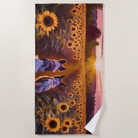 Serviette De Plage Deux chiens (Devant)