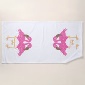 Serviette De Plage Deux flamands dansants (Devant)