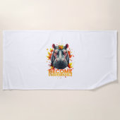 Serviette De Plage Devenez ingouvernable Retro Baby Hippo Moo Deng Au (Devant)
