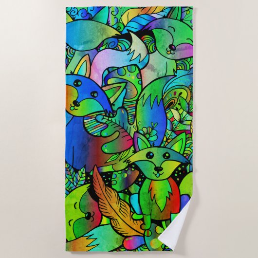 Serviette De Plage Devenir vert renard (Devant)