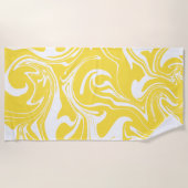 Serviette De Plage Déversement - Citron jaune et blanc (Devant)