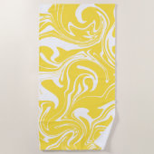 Serviette De Plage Déversement - Citron jaune et blanc (Devant)