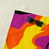Serviette De Plage Déversement - orange, noir, rose et jaune (En situation)