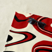 Serviette De Plage Déversement - Rouge et crème (En situation)