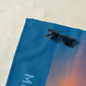 Serviette De Plage Devis Sky de nom personnalisé (En situation)