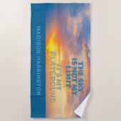 Serviette De Plage Devis Sky de nom personnalisé (Devant)