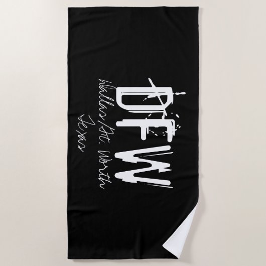 Serviette De Plage DFW Dallas - Code de l'aéroport (Devant)