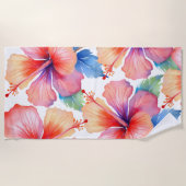 Serviette de plage d'hibiscus tropical (Devant)