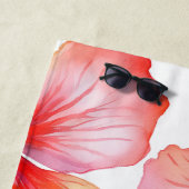 Serviette de plage d'hibiscus tropical (En situation)