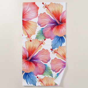 Serviette de plage d'hibiscus tropical