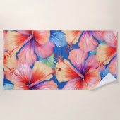 Serviette de plage d'hibiscus tropical (Devant)