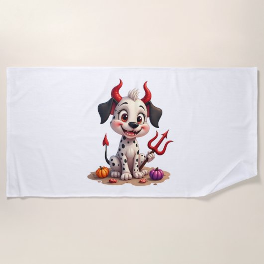 Serviette De Plage Diable Dalmatie mal (Devant)