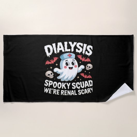 Serviette De Plage Dialyse Éffrayante Squad Renal Halloween Néphrolog (Devant)