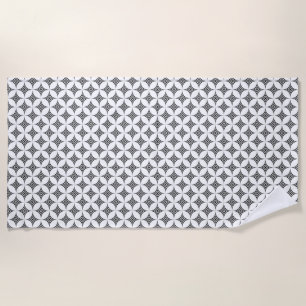 Serviette De Plage Diamants élégants et stylés en noir et blanc