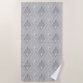 Serviette De Plage Diamants gris et blanc Motif Art déco (Devant)