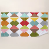 Serviette De Plage Diamants modernes du milieu du siècle (Devant)