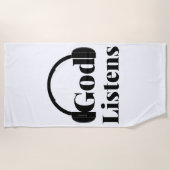 Serviette De Plage Dieu écoute une citation basée sur la foi (Devant)