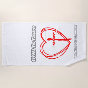 Serviette De Plage "Dieu Est Amour."