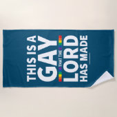 Serviette De Plage Dieu gay fait (Devant)