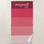 Serviette De Plage Différentes Nuances de Rose Personnalisables (Devant)