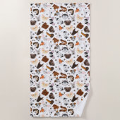 Serviette De Plage Différents chiens de races motif (Devant)