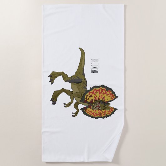 Serviette De Plage Dilophosaurus dessin animé (Devant)
