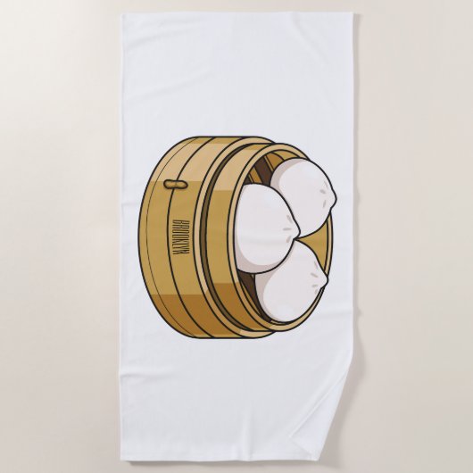 Serviette De Plage Dim sum dessin animé (Devant)