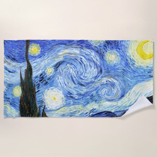 Serviette de plage d'impressionisme de nuit (Devant)