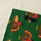 Serviette De Plage Dinde mignonne avec tarte au potiron pour l'Action (En situation)