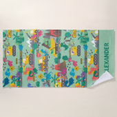 Serviette De Plage Dinosaur enfants de construction personnalisée (Devant)