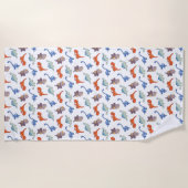 Serviette De Plage Dinosaur Motif de dessin (Devant)