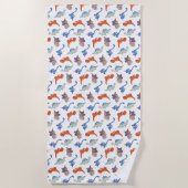 Serviette De Plage Dinosaur Motif de dessin (Devant)