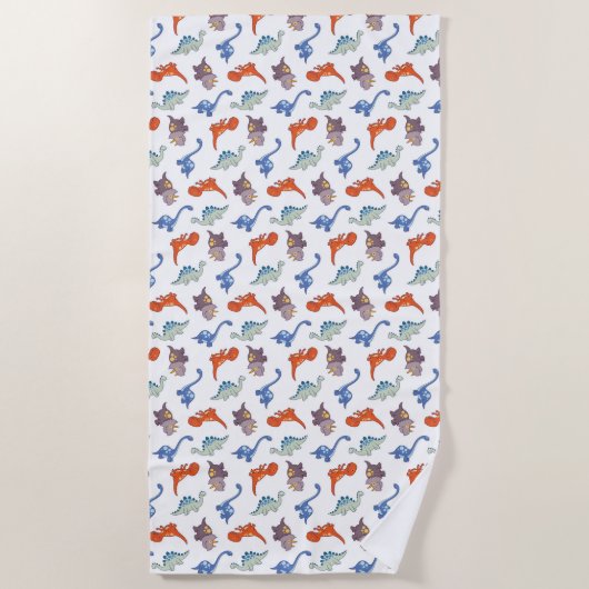 Serviette De Plage Dinosaur Motif de dessin (Devant)