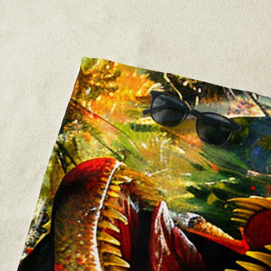 Serviette De Plage Dinosaure (En situation)