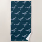 Serviette De Plage Dinosaure Bleu Trex (Devant)