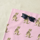 Serviette De Plage Dinosaure de nom de fille personnalisée (En situation)
