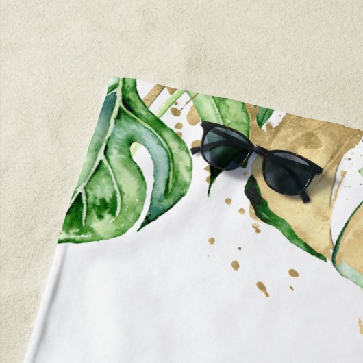 Serviette De Plage dinosaure d'or (En situation)