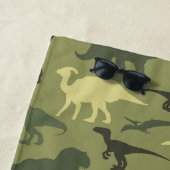 Serviette De Plage Dinosaure Motif, Dinosaur Silhouette, Votre Nom (En situation)