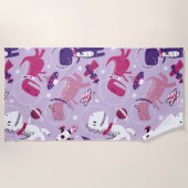 Serviette De Plage Dinosaures de l'espace, Dinosaures mignons, Étoile (Devant)