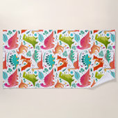 Serviette De Plage Dinosaures pour enfants (Devant)