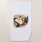 Serviette De Plage Diplôme de Shiba Inu (Devant)