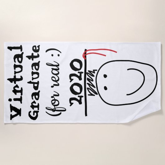 Serviette De Plage Diplômé virtuel pour réel (Devant)