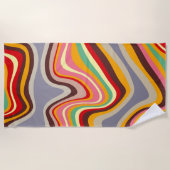 Serviette De Plage discothèque à ondes rétro (Devant)